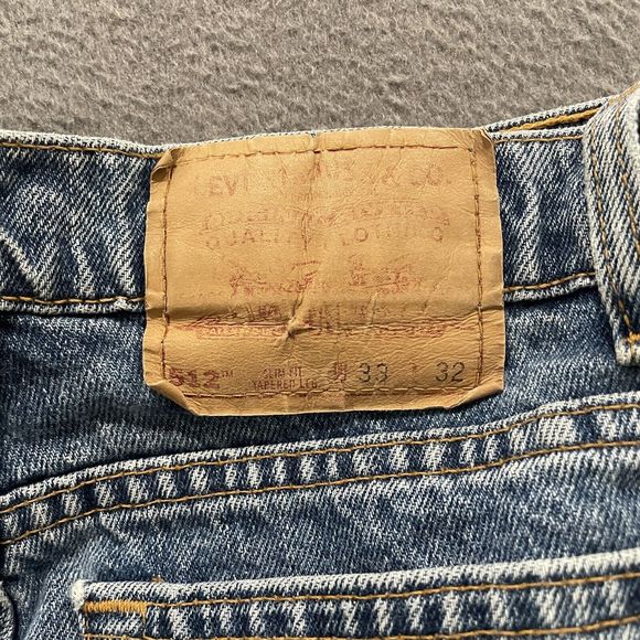 Vintage Levis Jeans Mens 33x32 (Fits 32x29) Blue 512 Slim Tapered Leg 90s USA - Picture 5 of 10